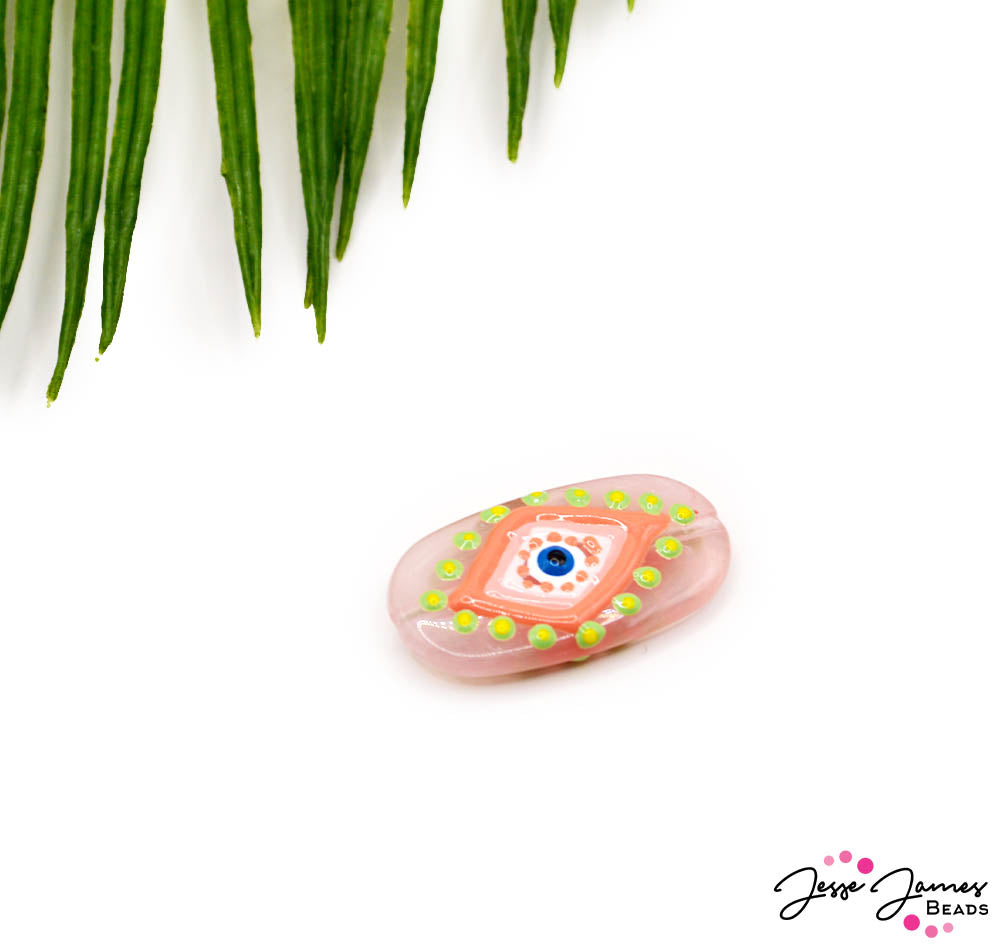 Pink Evil Eye Resin Focal Bead