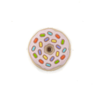 Pink Sprinkled Donut Silicone Focal Bead