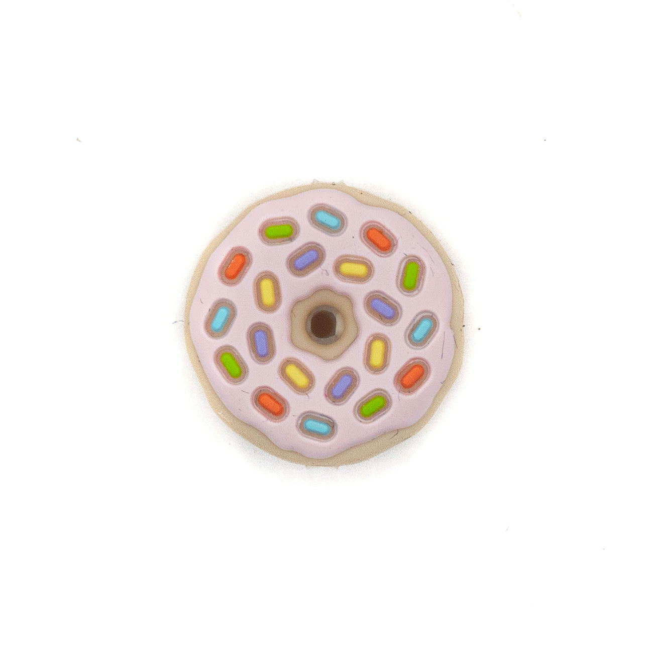 Pink Sprinkled Donut Silicone Focal Bead