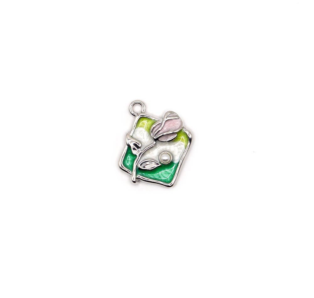 Verdant Bloom Rhombus Pendant