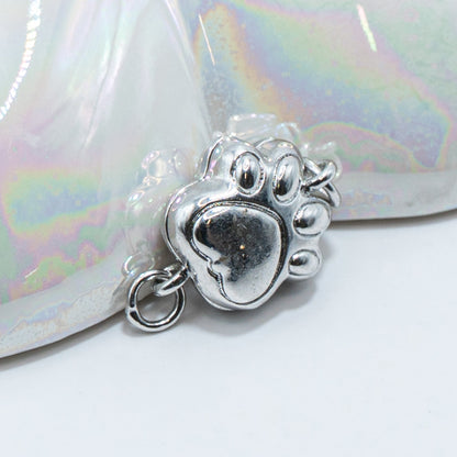 Platinum Paw Print Magnetic Clasp