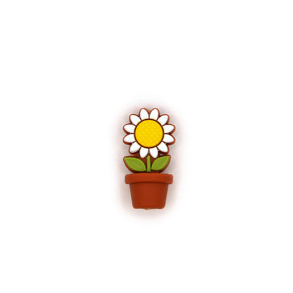 Potted Daisy Silicone Focal Bead