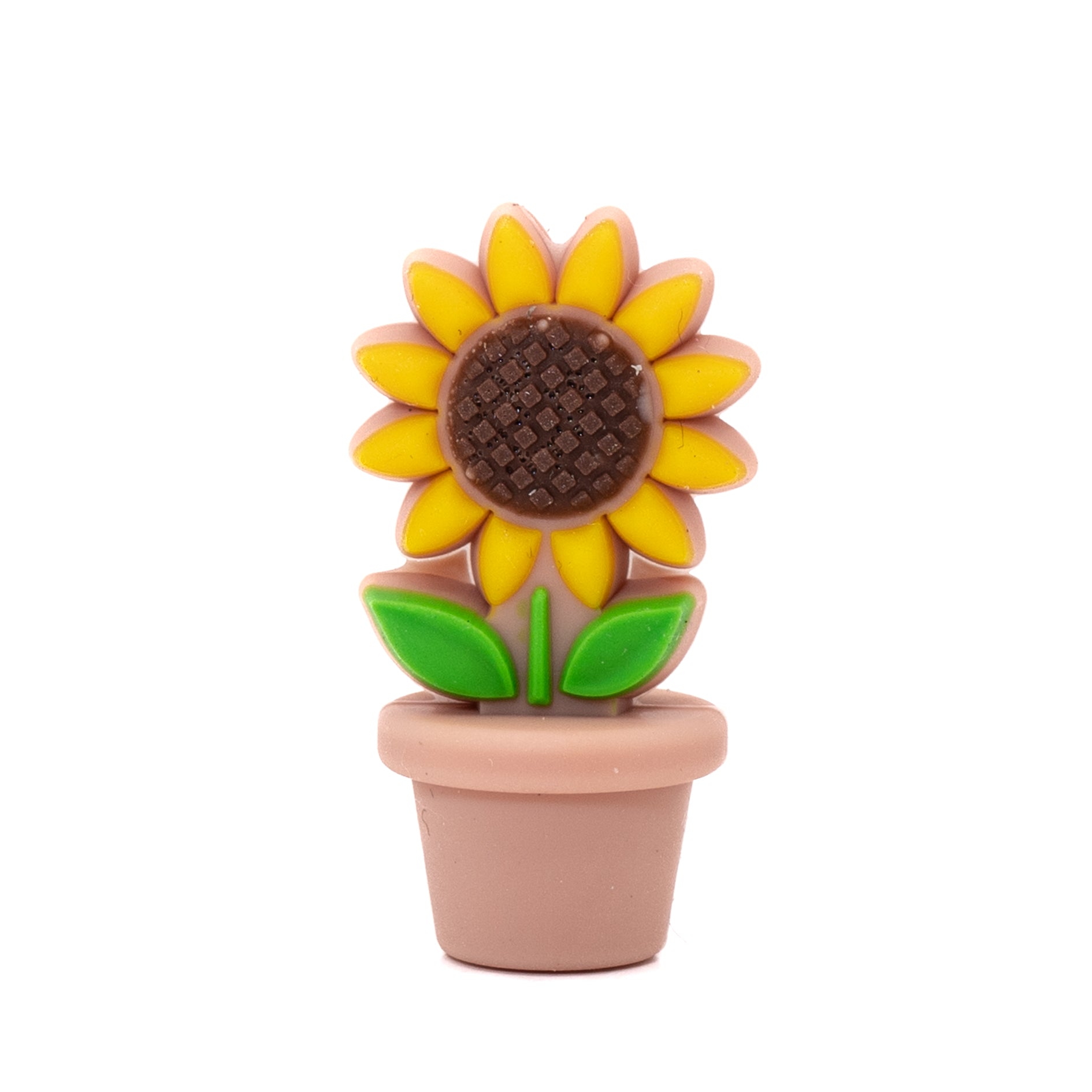 Potted Sunflower Silicone Focal Bead