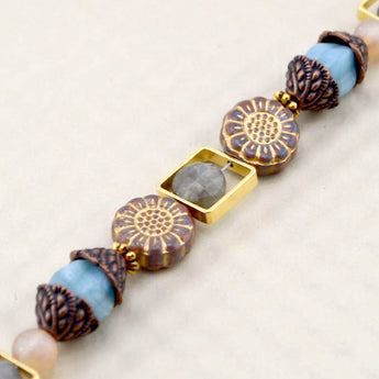 Pressed Glass Bead Strand in Dusk Desert