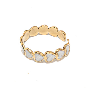 Pure Heart Enamel Cuff Ring