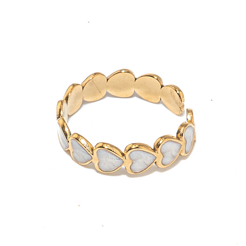 Cuff Heart Rings Pure Heart Enamel Cuff Ring - Jesse James Beads