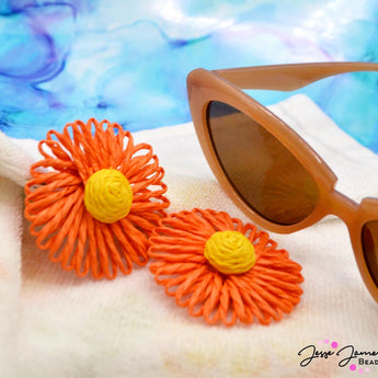 Rattan Flower Flatback in Crushin' Orange