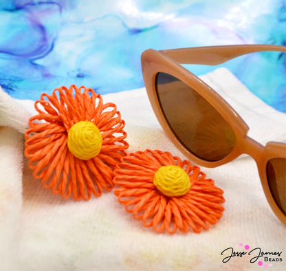 Rattan Flower Flatback in Crushin' Orange