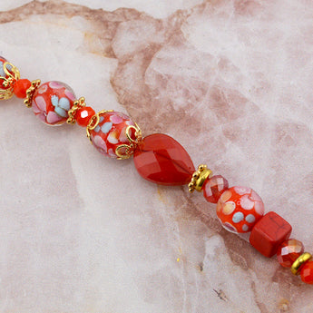 Red Lampwork Bead Strand in Love You Like All Fire