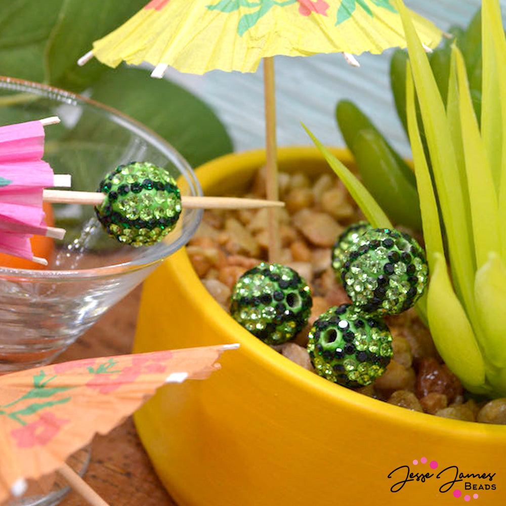 Rhinestone Bead Pair in Watermelon