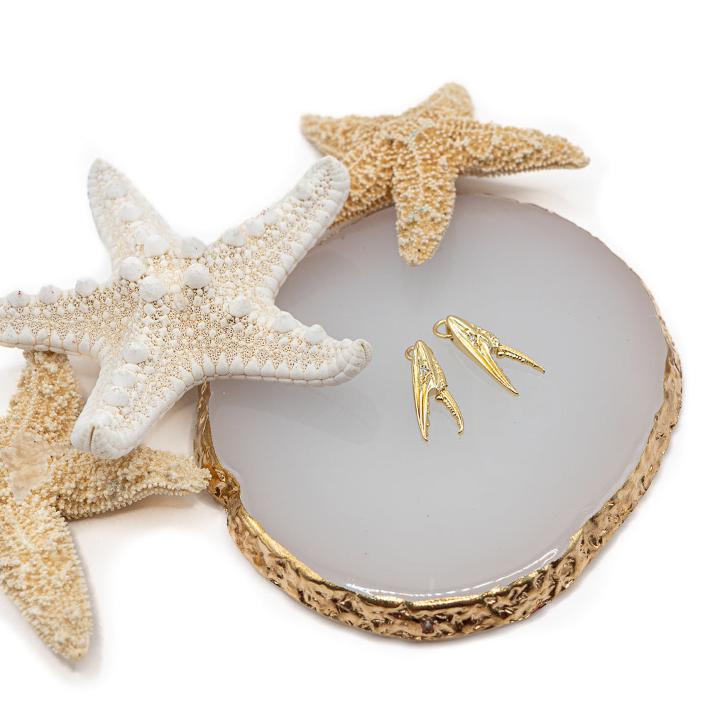 Rhinestone Crab Claws Charm Pair