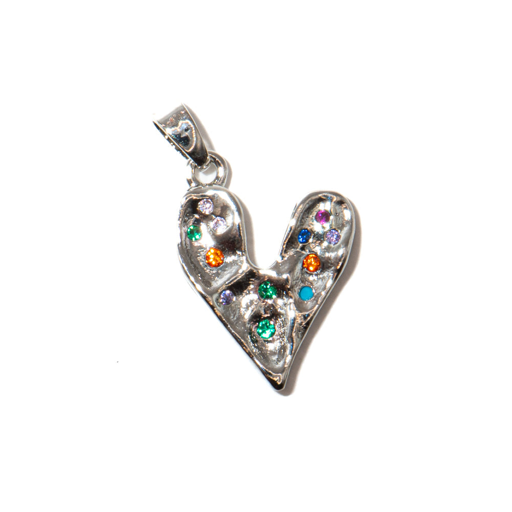Rhinestone Heart Charm