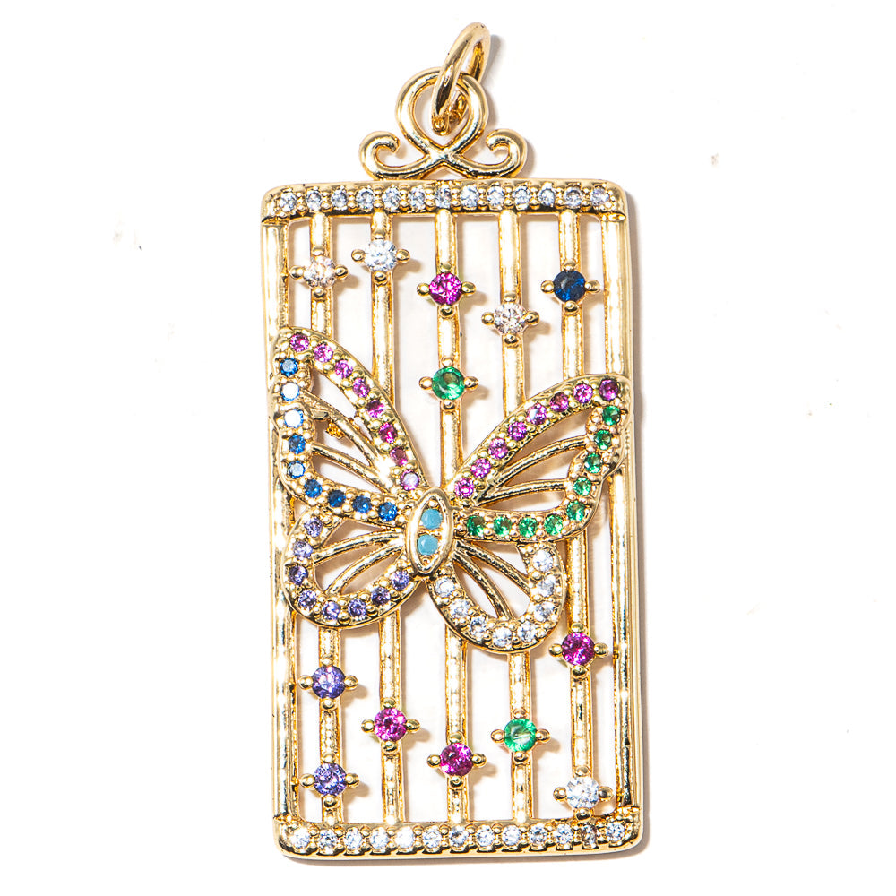 Rhinestone Sparke Butterfly Focal Pendant
