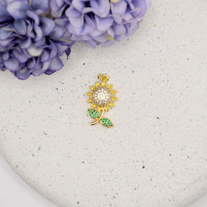 18K Gold-Plated Sunflower Charm
