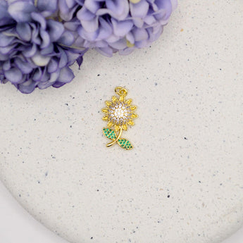 18K Gold-Plated Sunflower Charm