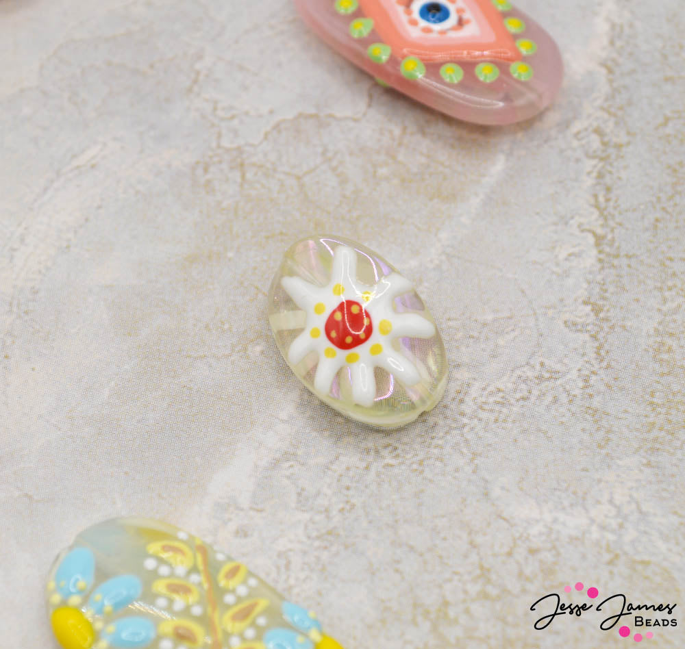 Roaring Daisy Glass Focal Bead