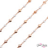 Heart & Pearl Chain in Rose Gold