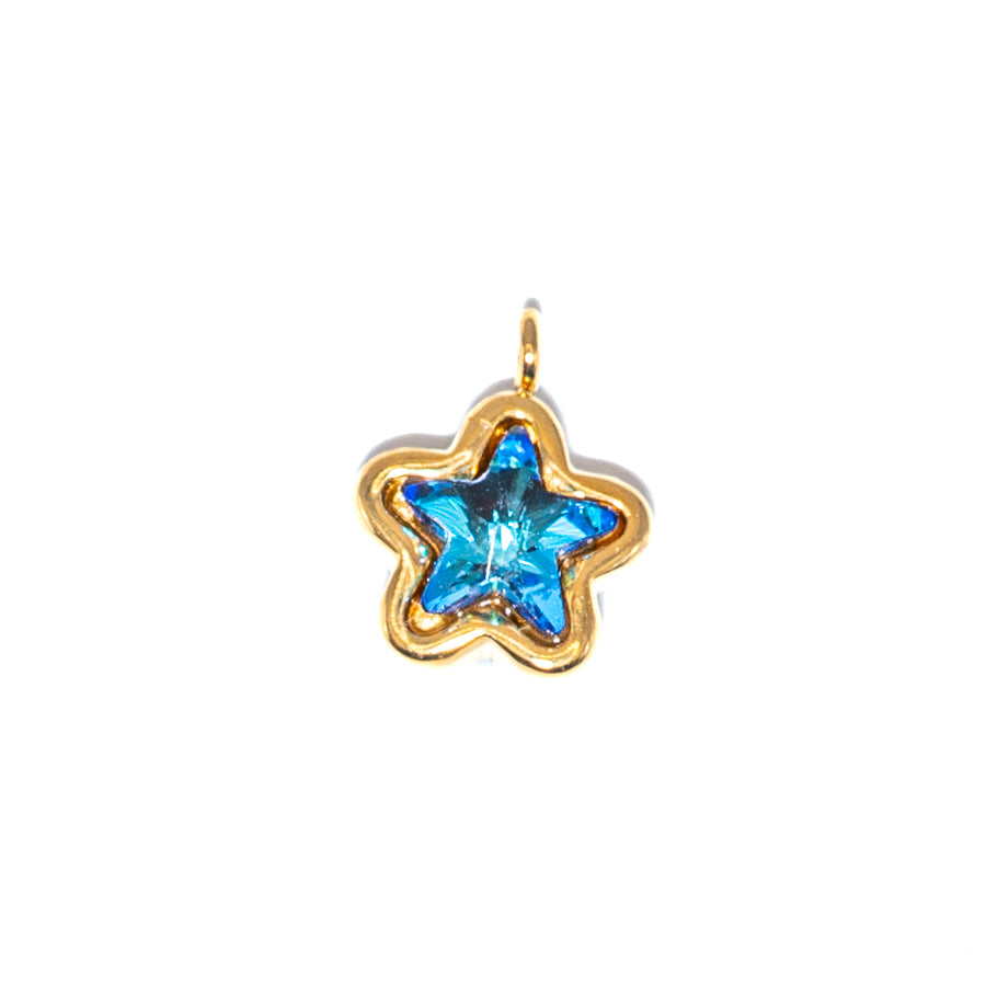 Royal Blue Star 14K Gold Plated Charm