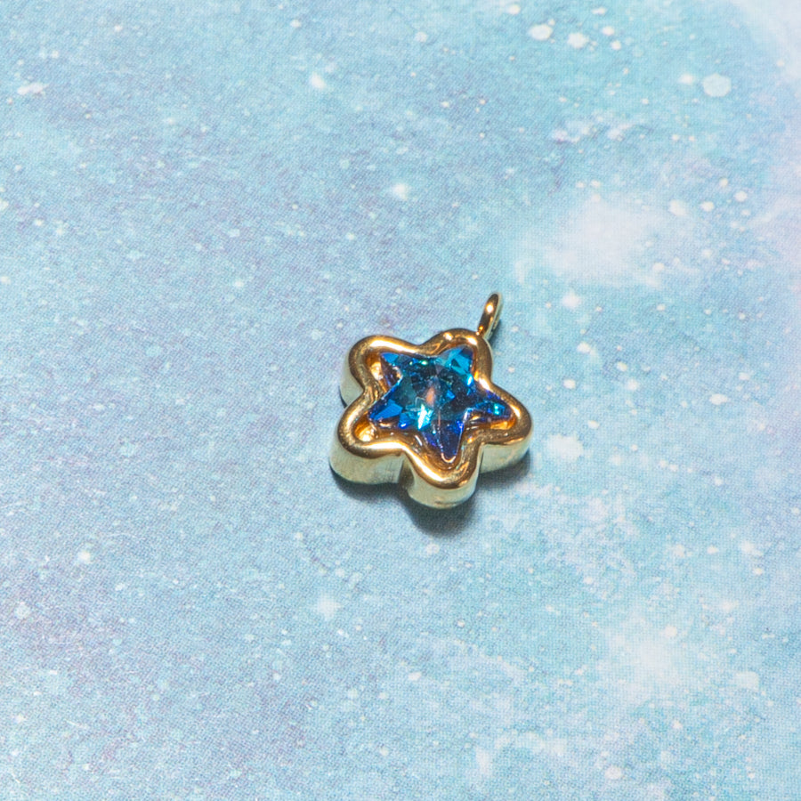 Royal Blue Star 14K Gold Plated Charm