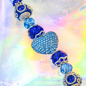 Boho Bead Strand in Sapphire Heart