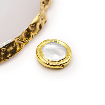 Golden Edge Baroque Keshi Pearl Focal Bead