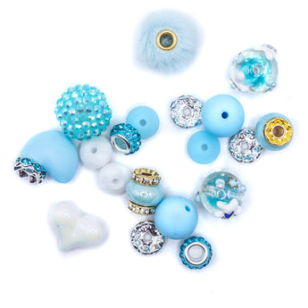 Bite-Sized Silicone Bead Mix in Blue Raspberry