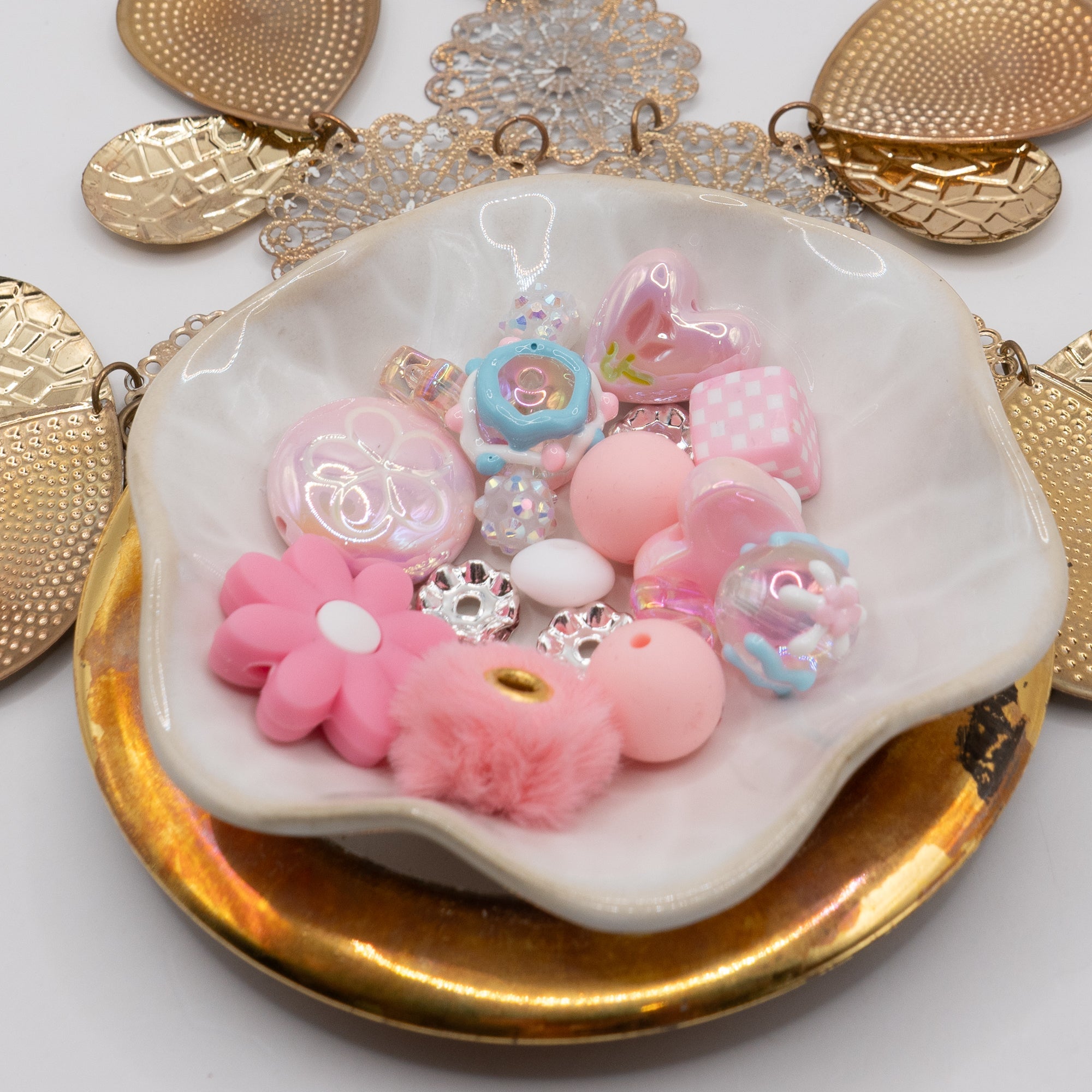 Bite-Sized Silicone Bead Mix in Frosted Petal