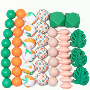 Silicone Bead Mix in Orange Grove