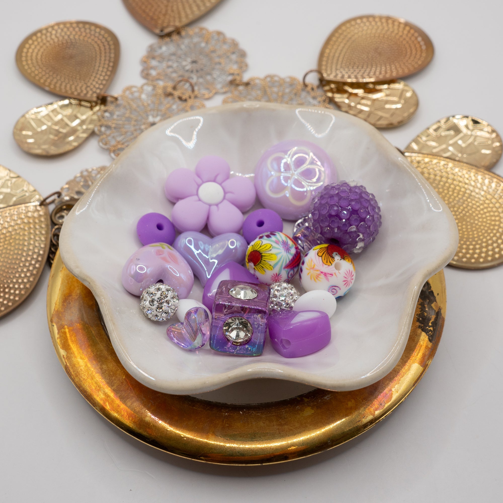Bite-Sized Silicone Bead Mix in Perfect Plum