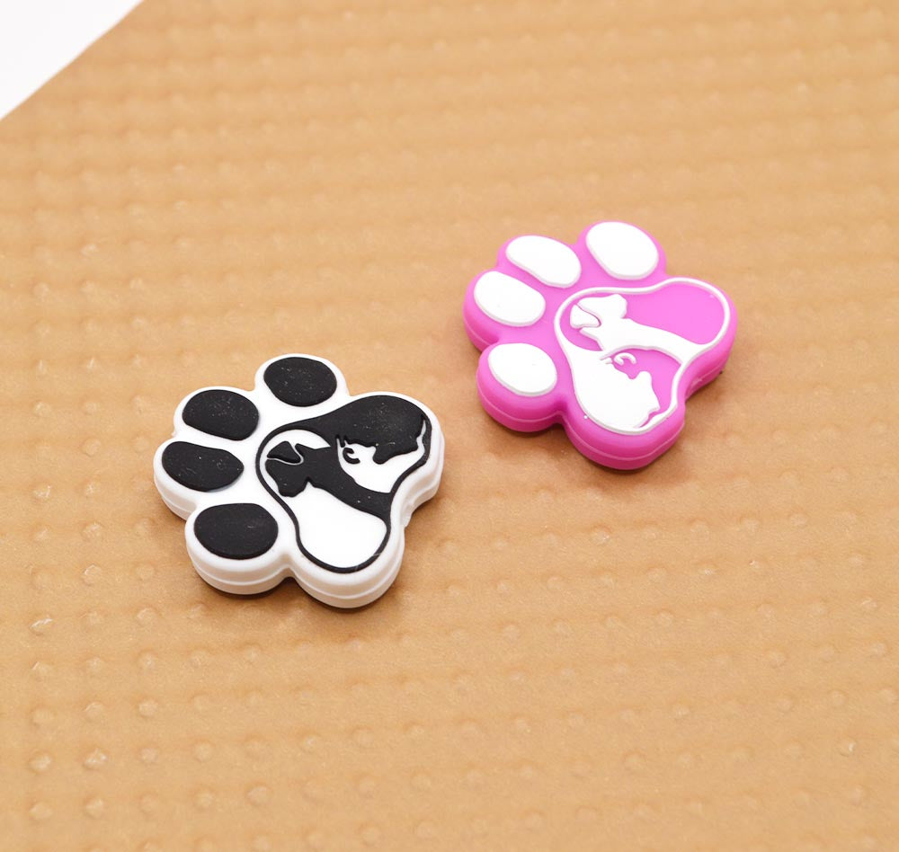 Pet Love Pawprint Silicone Focal Bead