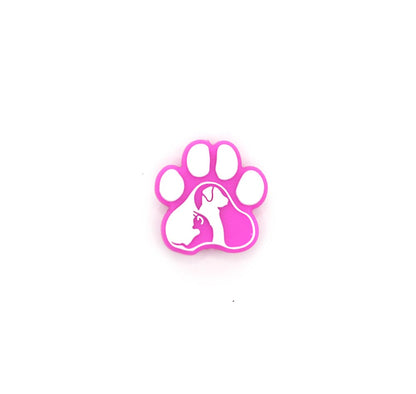 Pet Love Pawprint Silicone Focal Bead