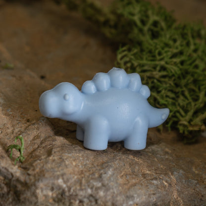 Silicone Focal Bead in Bessie the Steel Blue Stegosaurus