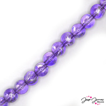 Silver Lining Purple Single-Style Glass Beads