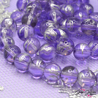 Silver Lining Purple Single-Style Glass Beads