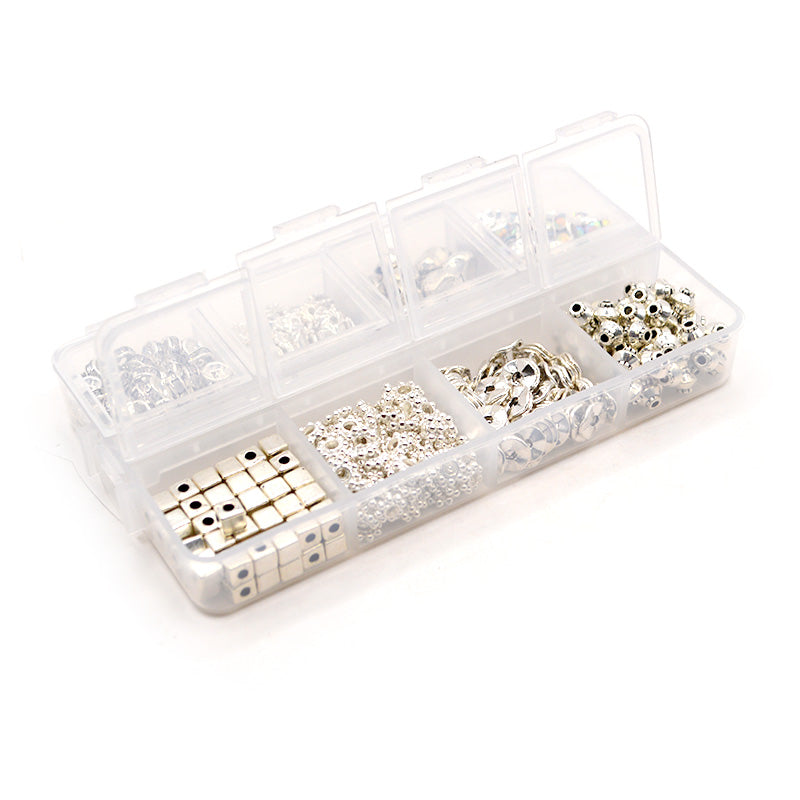 8-Style Sparkling Silver Spacer Bead Box
