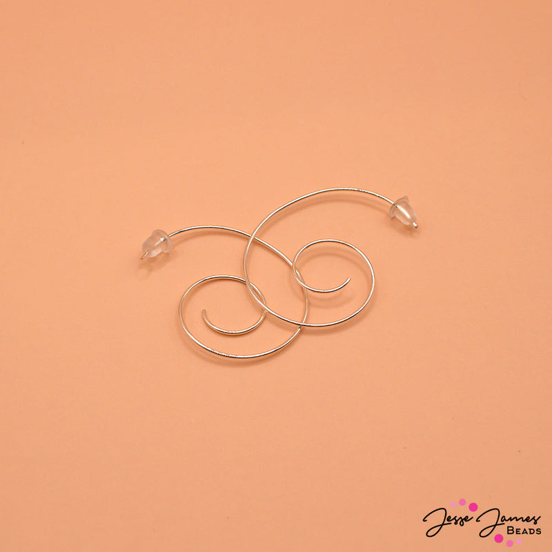 Simple Swirl Earring Findings in Silver