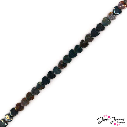 Single-Style Stone Bead Strand in 6mm India Agate Hearts