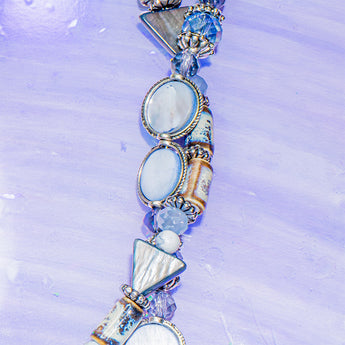 Skinny Shell Bead Strand Duo in Grey Skies