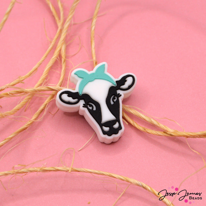 Spa Day Cow Silicone Focal Bead