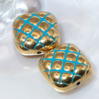 Square Bead Pair in Ocean Goddess