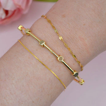 18K Gold Stacked Bracelet Trio