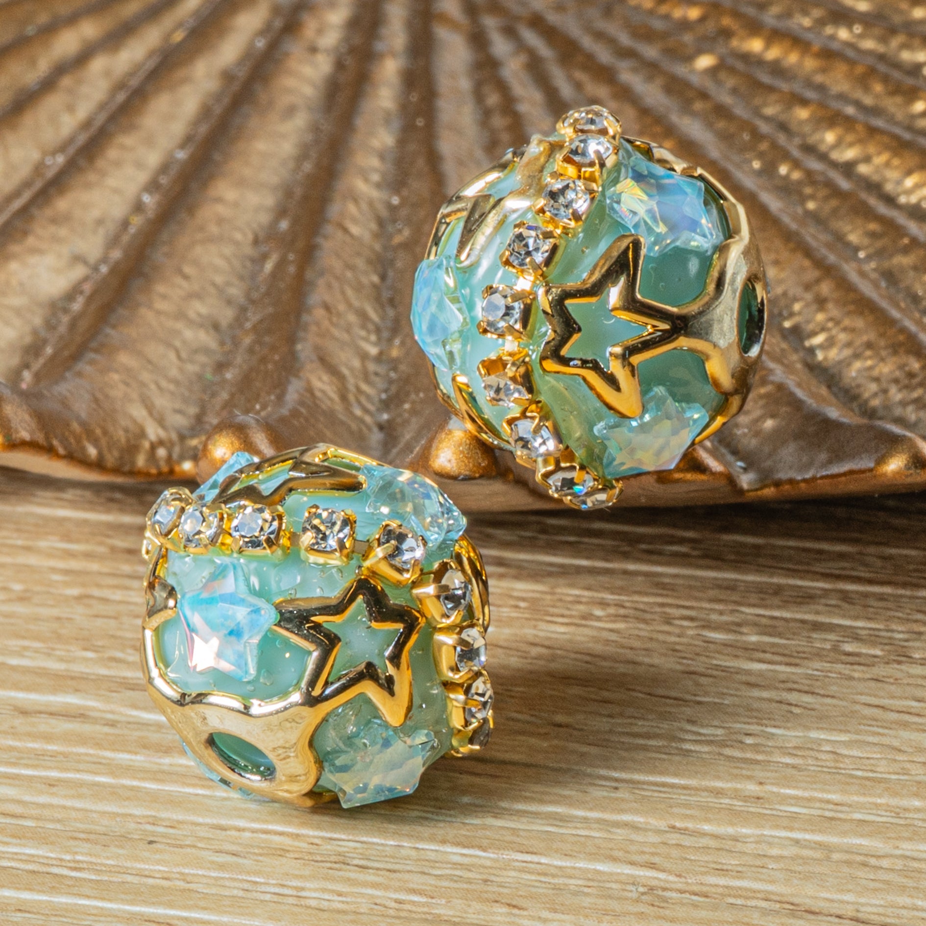 Star-Crossed Boho Bead Pair in Teal
