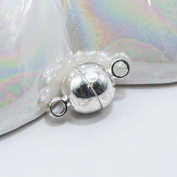 Sterling Silver Plated Round Magnetic Clasp