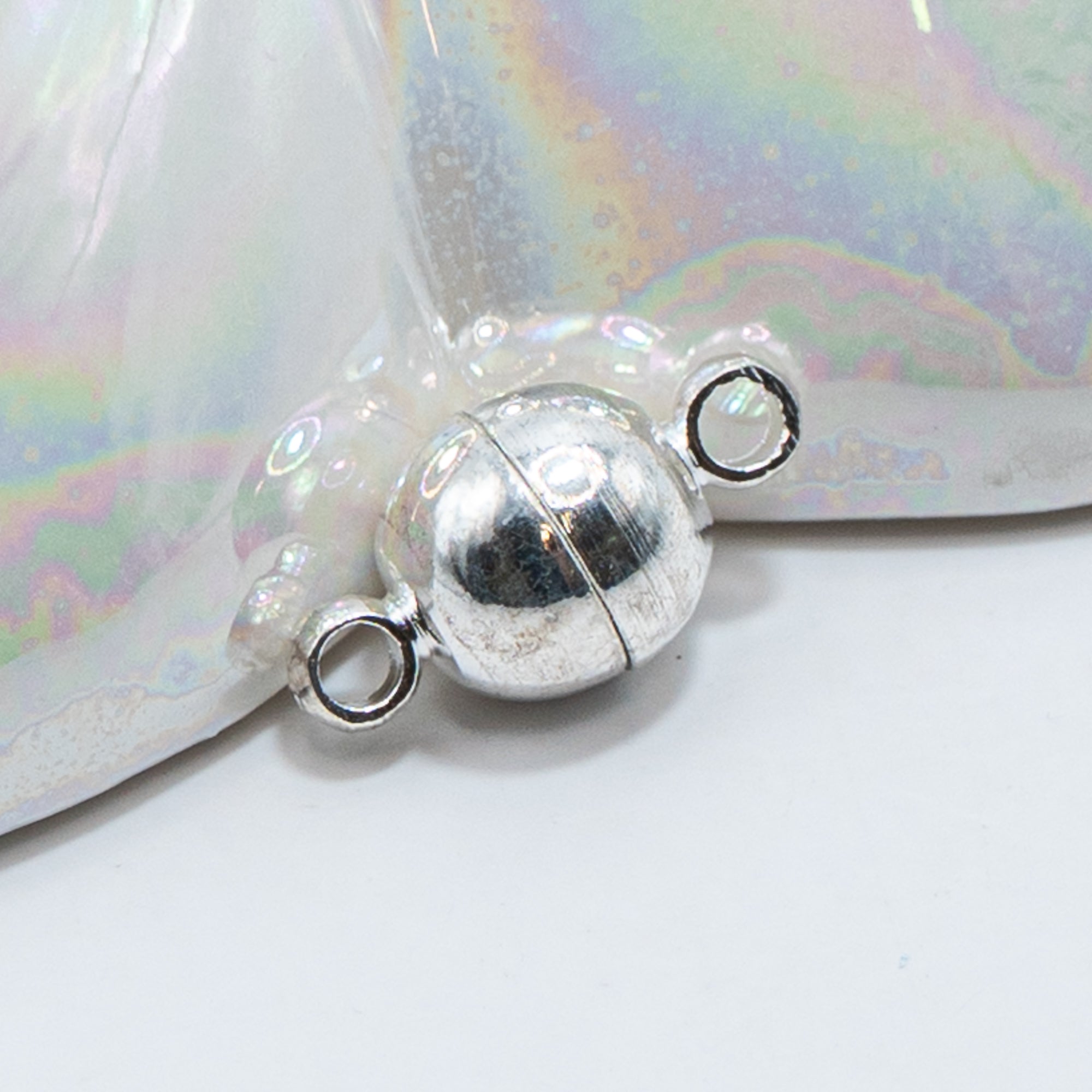 Sterling Silver Plated Round Magnetic Clasp