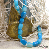 Stone Bead Set in Blue Jasper