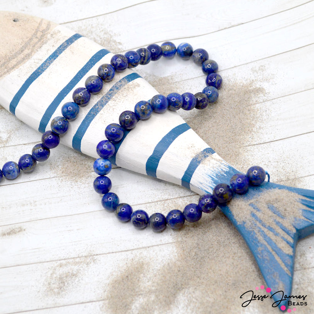 Stone Bead Strand in Lapis