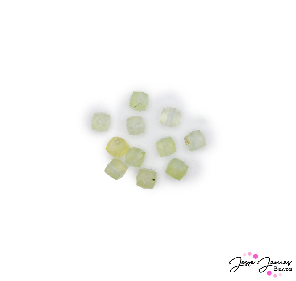These modestly faceted Prehnite stone beads feature a lush green hue. Prehnite is a powerful stone ideal for heart matters. Add this stone to your earrings, necklaces, or bracelets to open the heart to unconditional love. Each set features 12 beads.