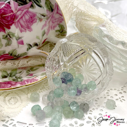 With Love Fluorite Stone Bead Set