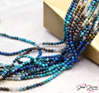 Ombré Stone Bead Set in Chrysocolla