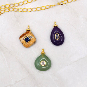 Vintage Style Natural Stone Charms